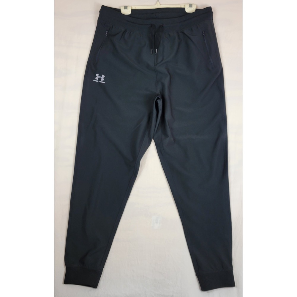 Under Armour Mens HeatGear Fitted Joggers Black Tapered Pants 1351089 2XL